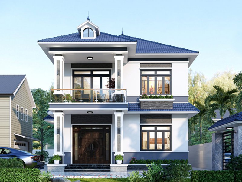Thiết kế nhà đẹp 2 tầng tân cổ điển mái Nhật CĐT ông Oanh  Phú Thọ  BT22371