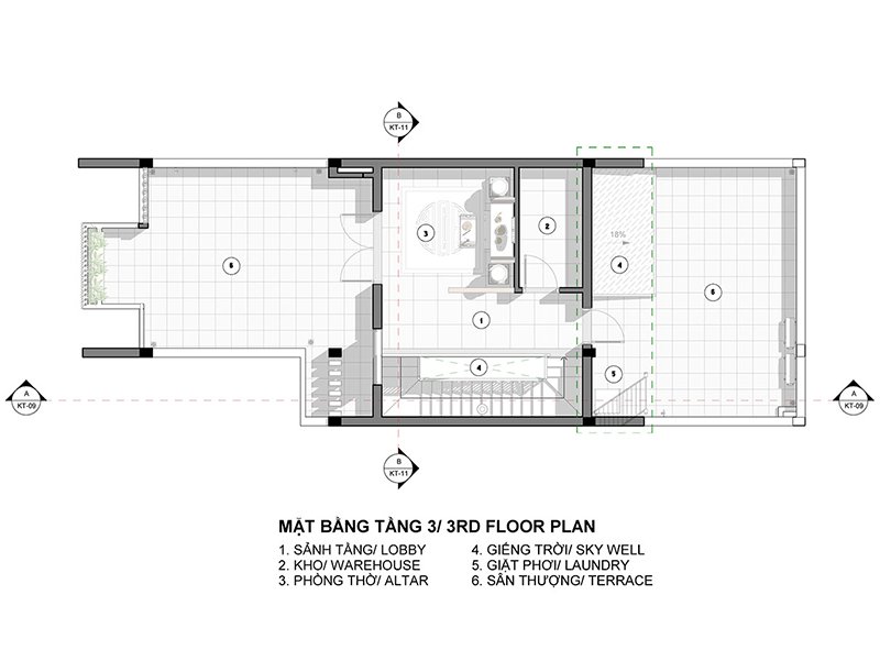 mặt bằng công năng tầng 3