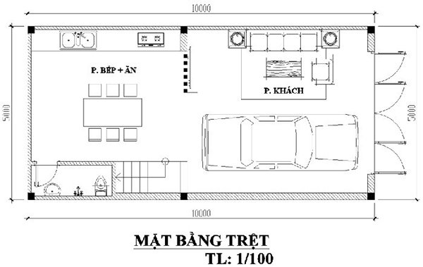 mặt bằng công năng nhà phố