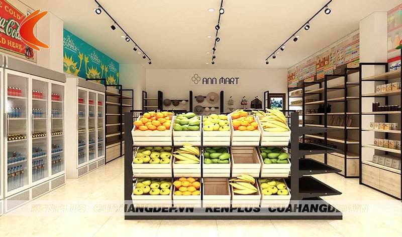 thiết kế siêu thị rau quả sạch