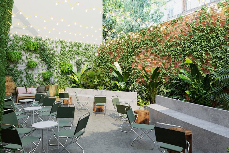 Thiết kế quán trà chanh cafe sân vườn