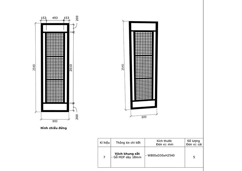 bãn vẽ kỹ thuật nội thất quán trà sữa