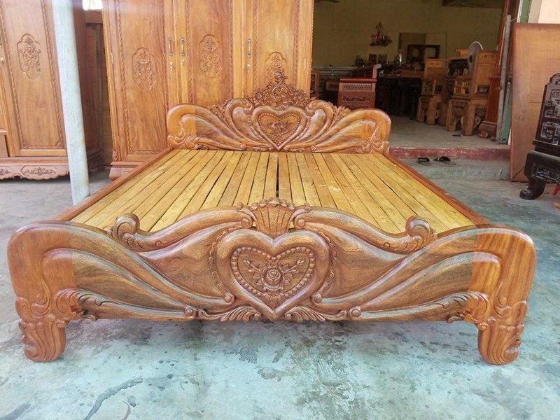 mẫu giường gỗ lim