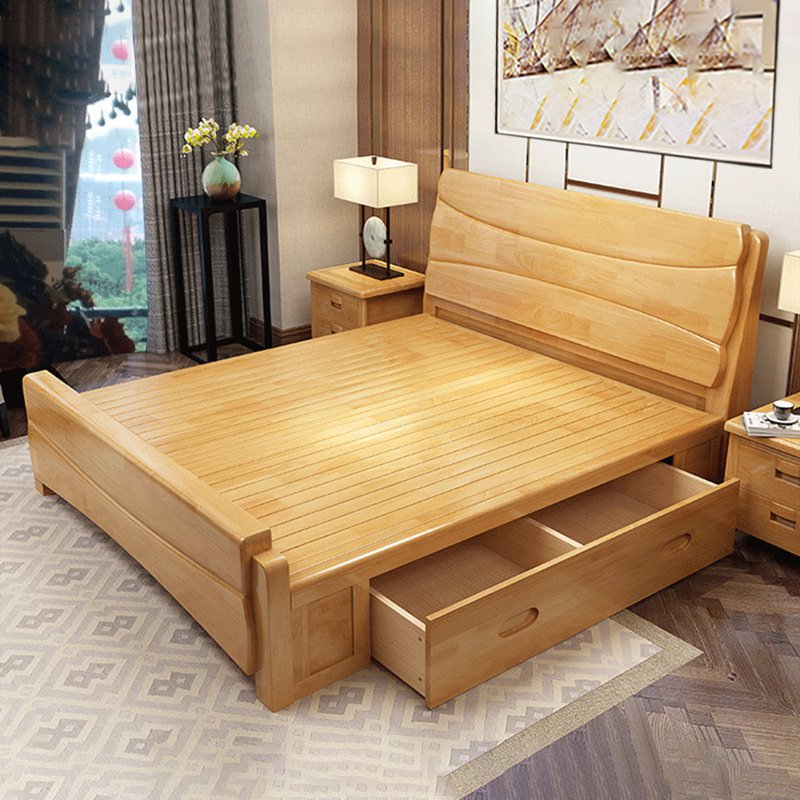 mẫu giường ngủ gỗ sồi đẹp