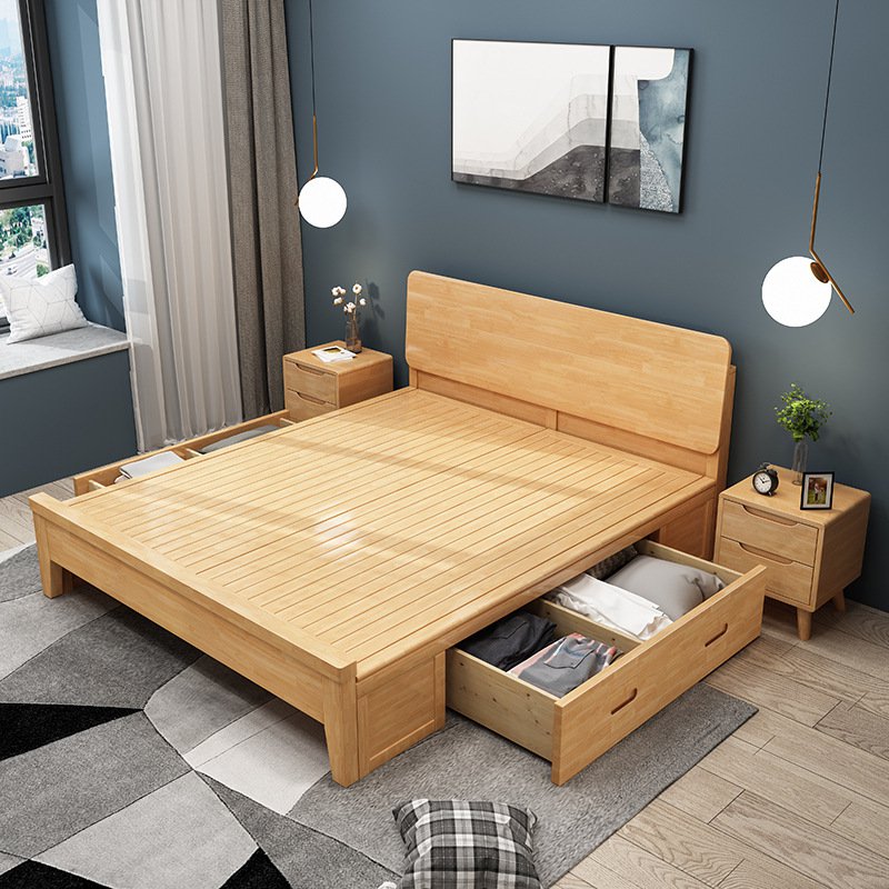 mẫu giường ngủ gỗ sồi đẹp
