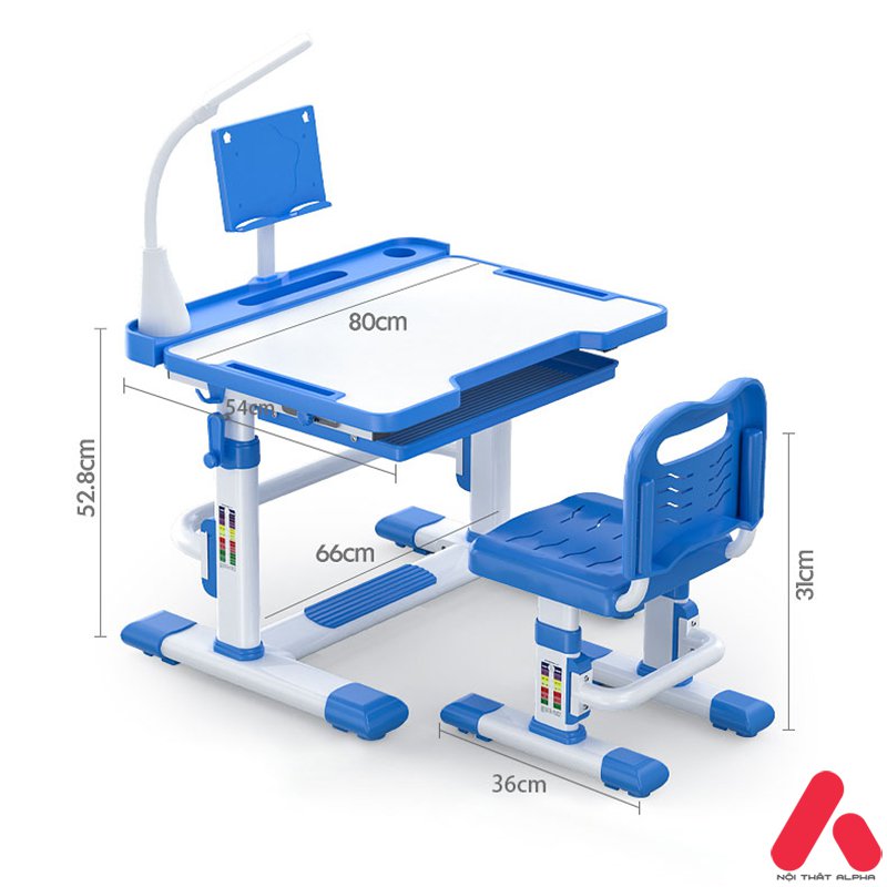 kích thước bộ bàn ghế thông minh cho bé