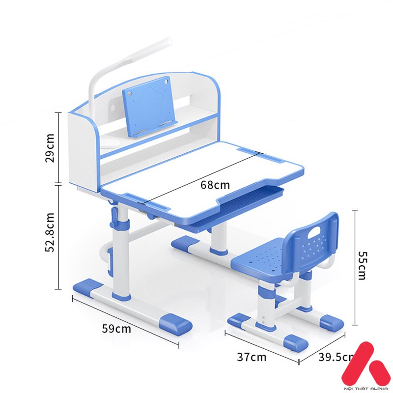 kích thước bộ bàn ghế ngồi học chống gù cho bé