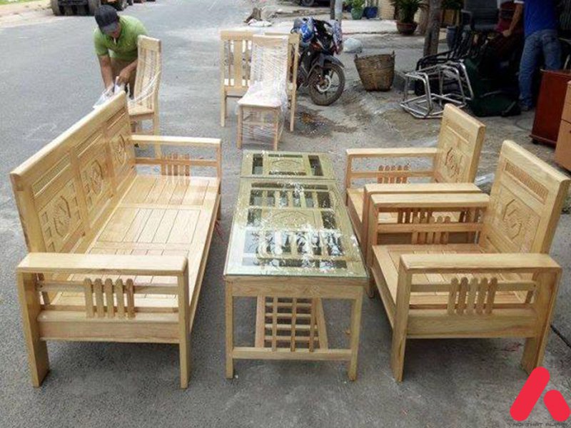 Bàn ghế gỗ phòng khách giá 5 triệu