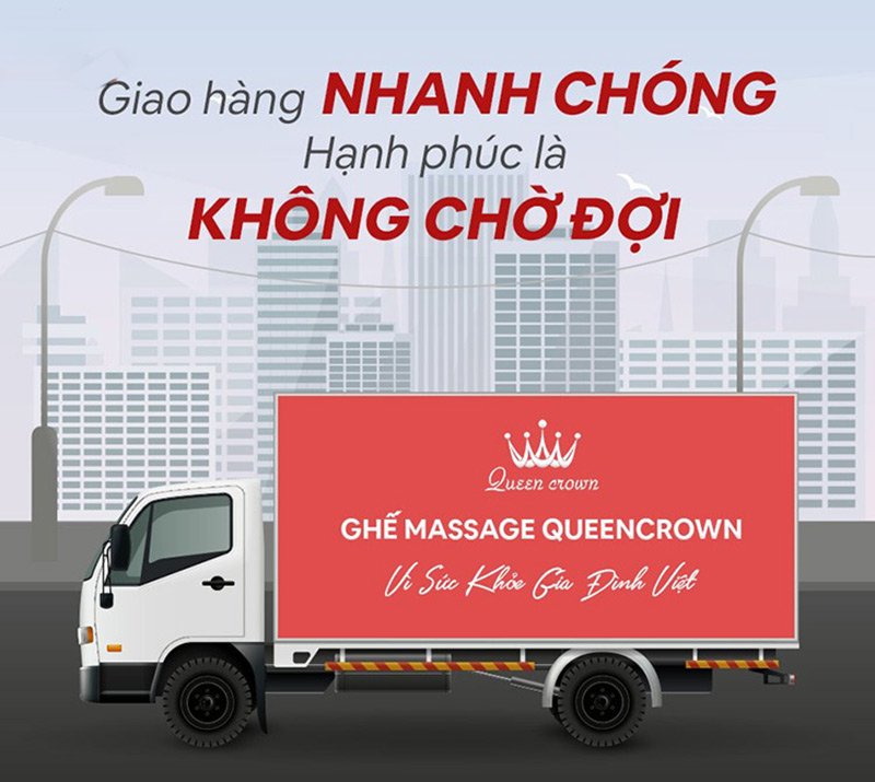 Queen Crown có chính sách miễn phí vận chuyển ghế massage