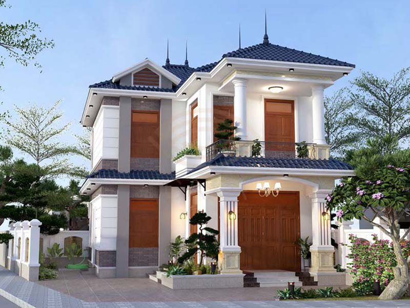 Top 10 mẫu nhà 2 tầng chữ L 100m2 đẹp triệu like