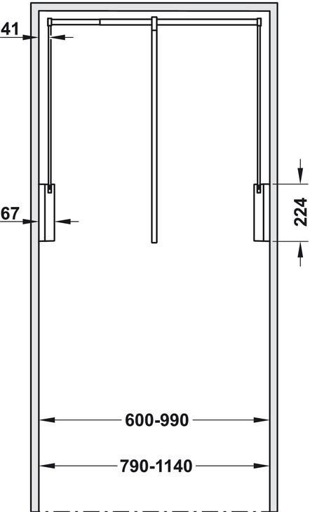 Tay nâng móc áo có giảm chấn Hafele 805.11 6