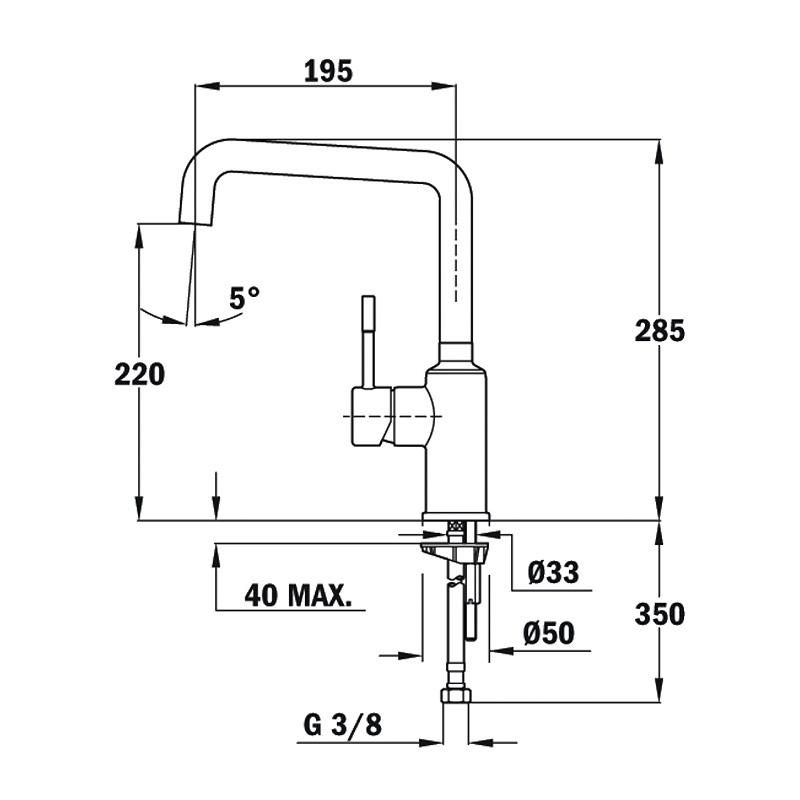 Vòi rửa chén nóng lạnh Teka 509150210B