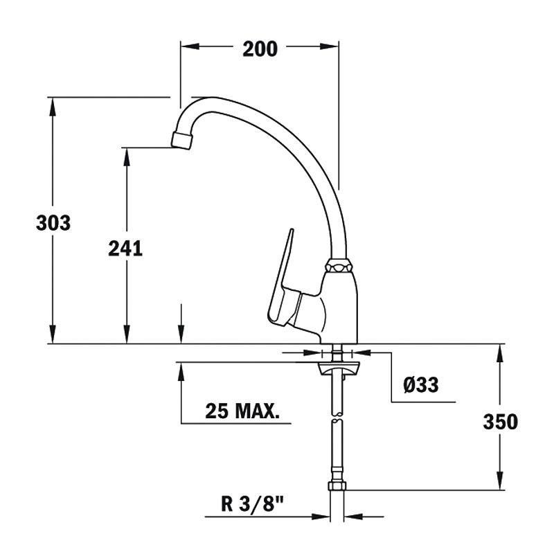 Vòi rửa chén nóng lạnh Teka 5391212B