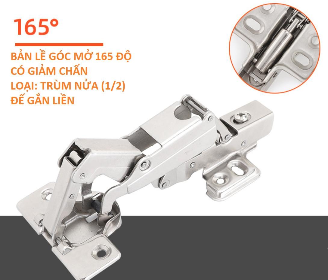 Bản lề góc mở 165 độ thép mạ nikel MX-HG165 5