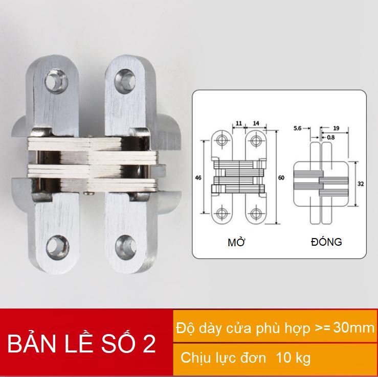 Bản lề chữ thập âm cửa nhiều tải trọng Inox 304 DIF001H 9