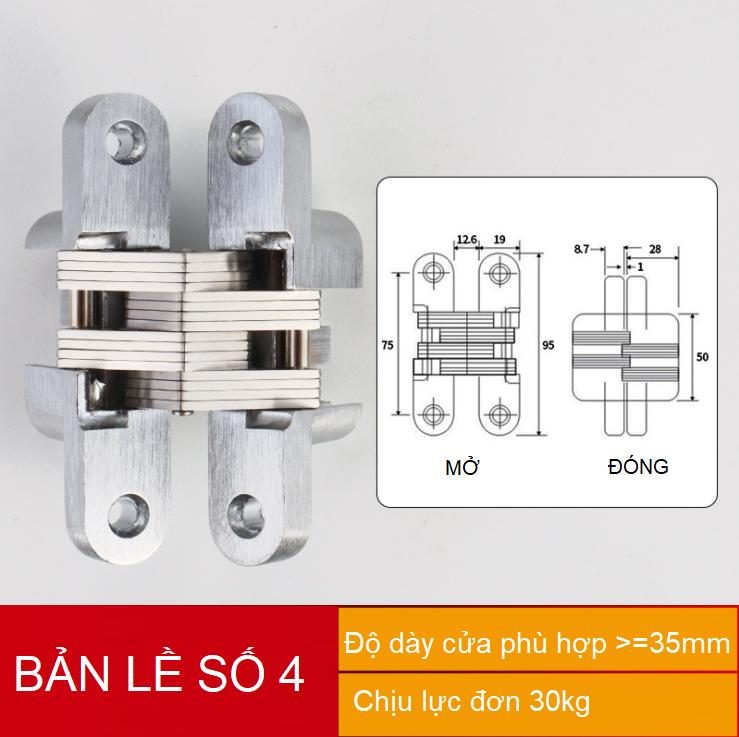 Bản lề chữ thập âm cửa nhiều tải trọng Inox 304 DIF001H 11