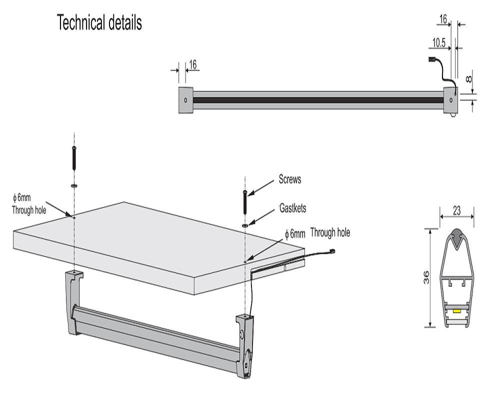 Đèn LED thanh treo quần áo Imundex 7608012-017 3