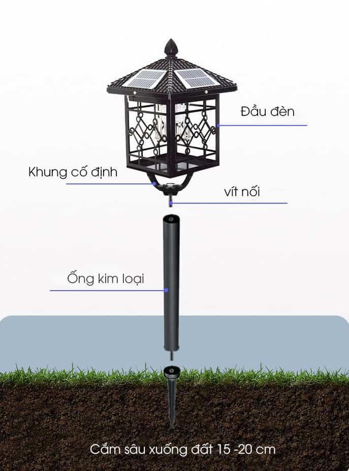 Cột đèn sân vườn chống nước, côn trùng cao cấp AL6744 18