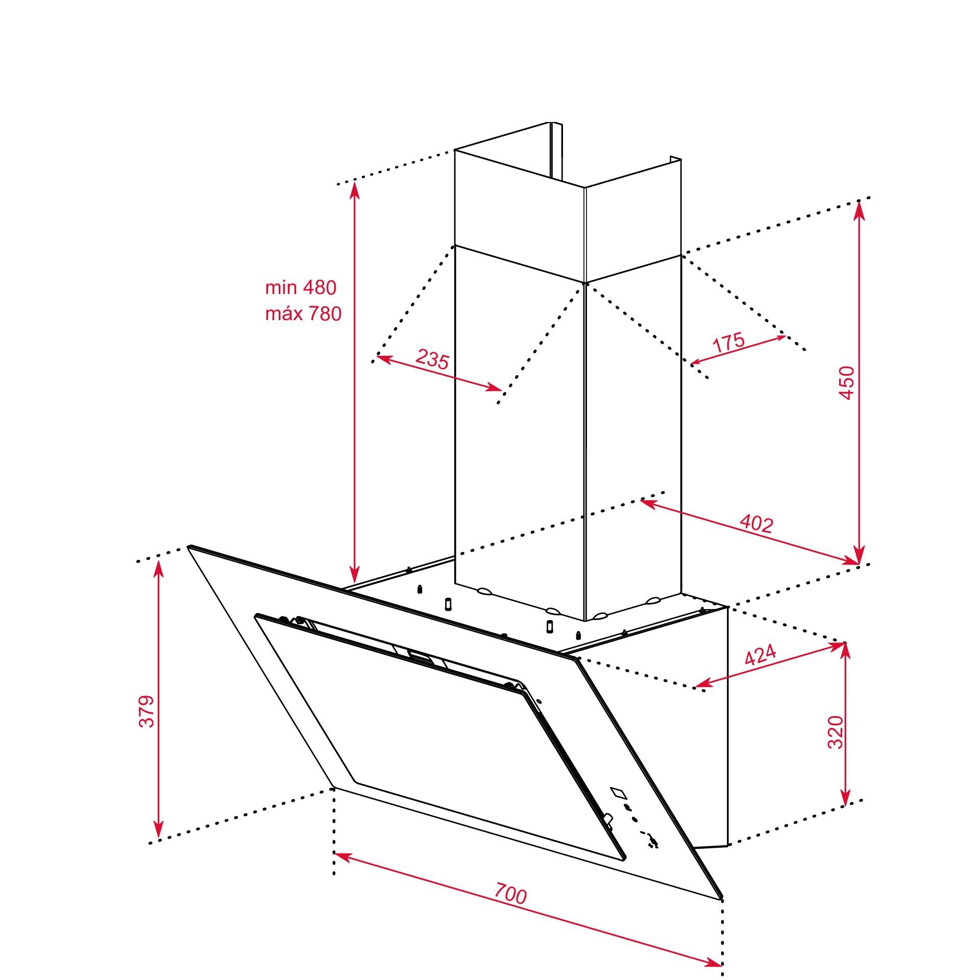 Máy hút mùi áp tường Teka DVT 98660 TBS 8