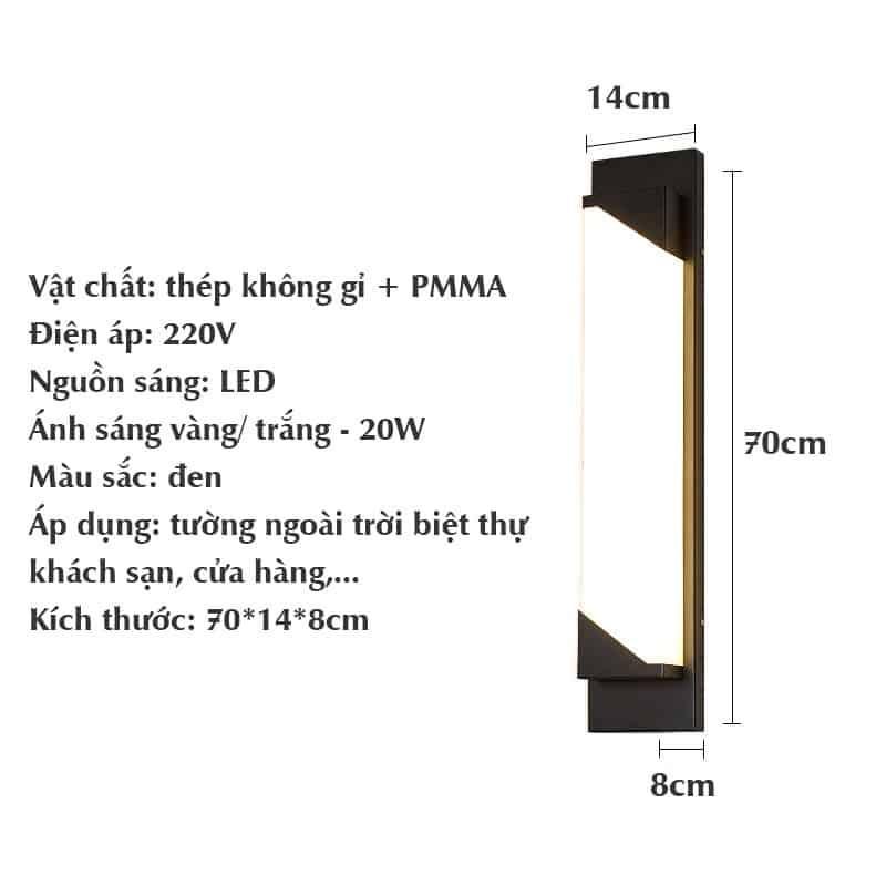 Đèn tường ngoài trời chống nước TB6578 15