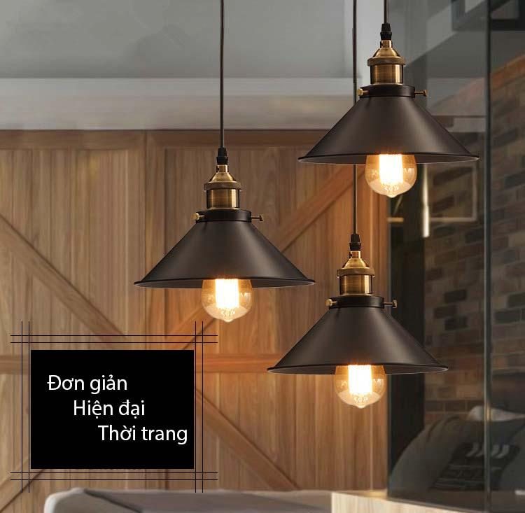 Đèn thả quán cafe thép không gỉ sơn tĩnh điện đen XL9810 12