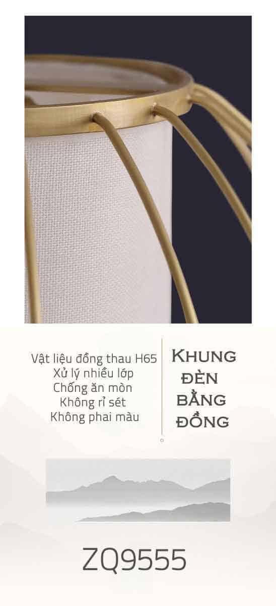 Đèn thả trần bằng đồng phong cách Trung Hoa ZQ9555 23