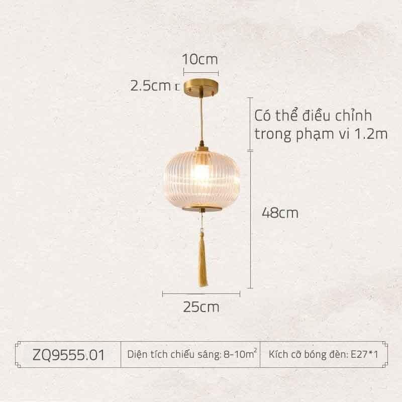 Đèn thả trần bằng đồng phong cách Trung Hoa ZQ9555 17