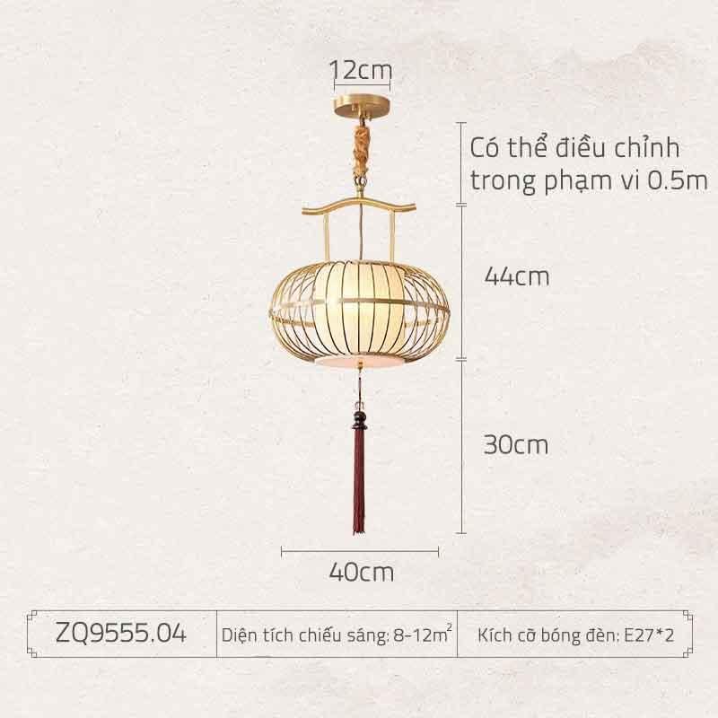 Đèn thả trần bằng đồng phong cách Trung Hoa ZQ9555 20