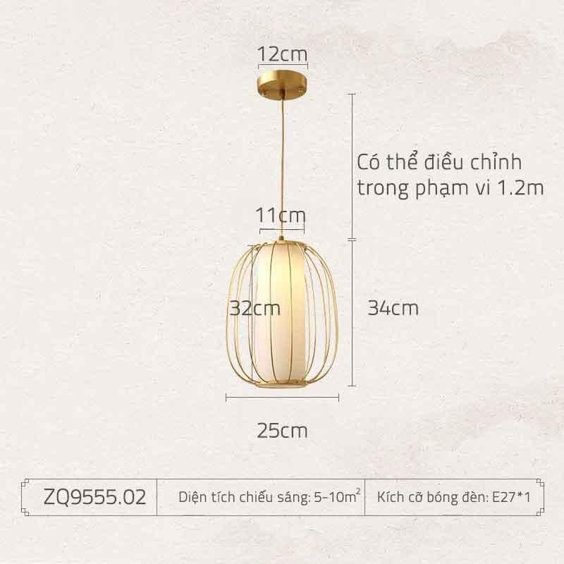 Đèn thả trần bằng đồng phong cách Trung Hoa ZQ9555 18