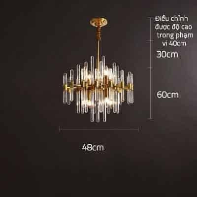 Đèn thả trần pha lê khung đồng sang trọng ZQ4788 28