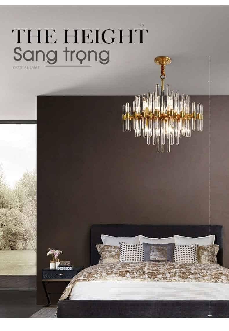 Đèn thả trần pha lê khung đồng sang trọng ZQ4788 40