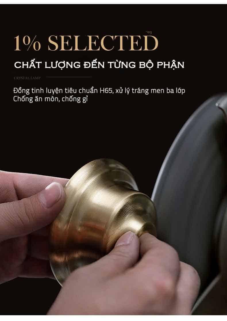 Đèn thả trần pha lê khung đồng sang trọng ZQ4788 24