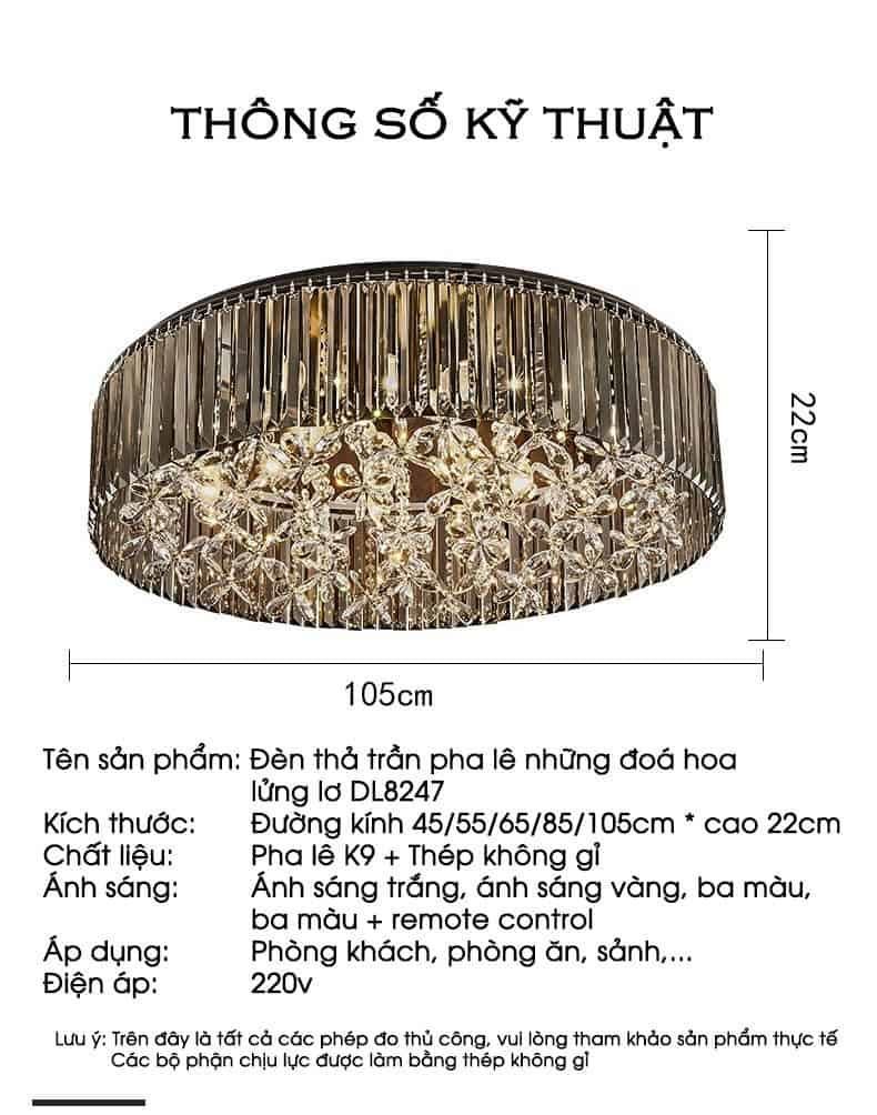 Đèn thả trần pha lê những đoá hoa DL8247 19