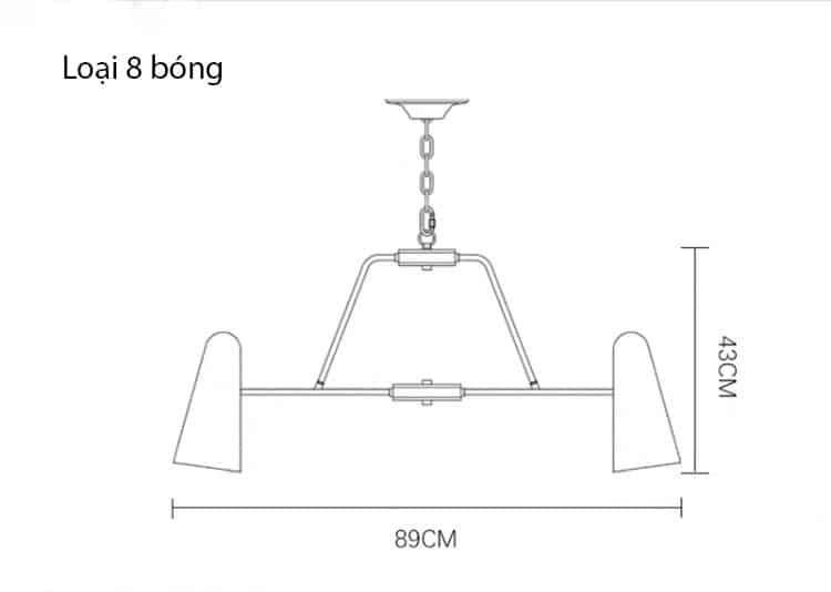 Đèn thả trần khung đèn bằng đồng ZH.HMDD055 15