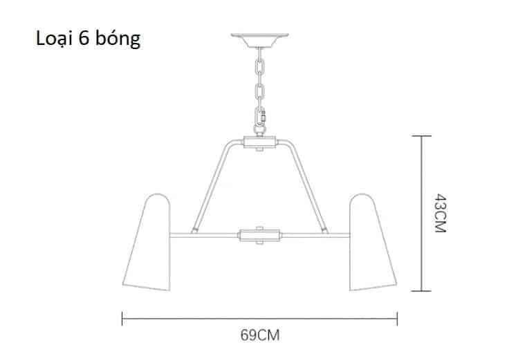 Đèn thả trần khung đèn bằng đồng ZH.HMDD055 14