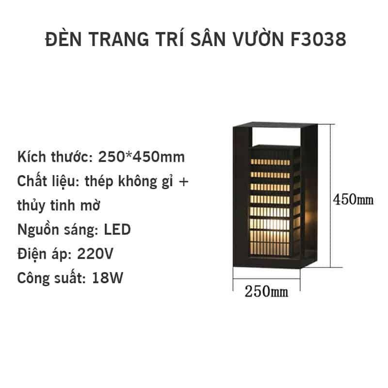 Đèn vườn năng lượng mặt trời bằng thép không gỉ F3038 13