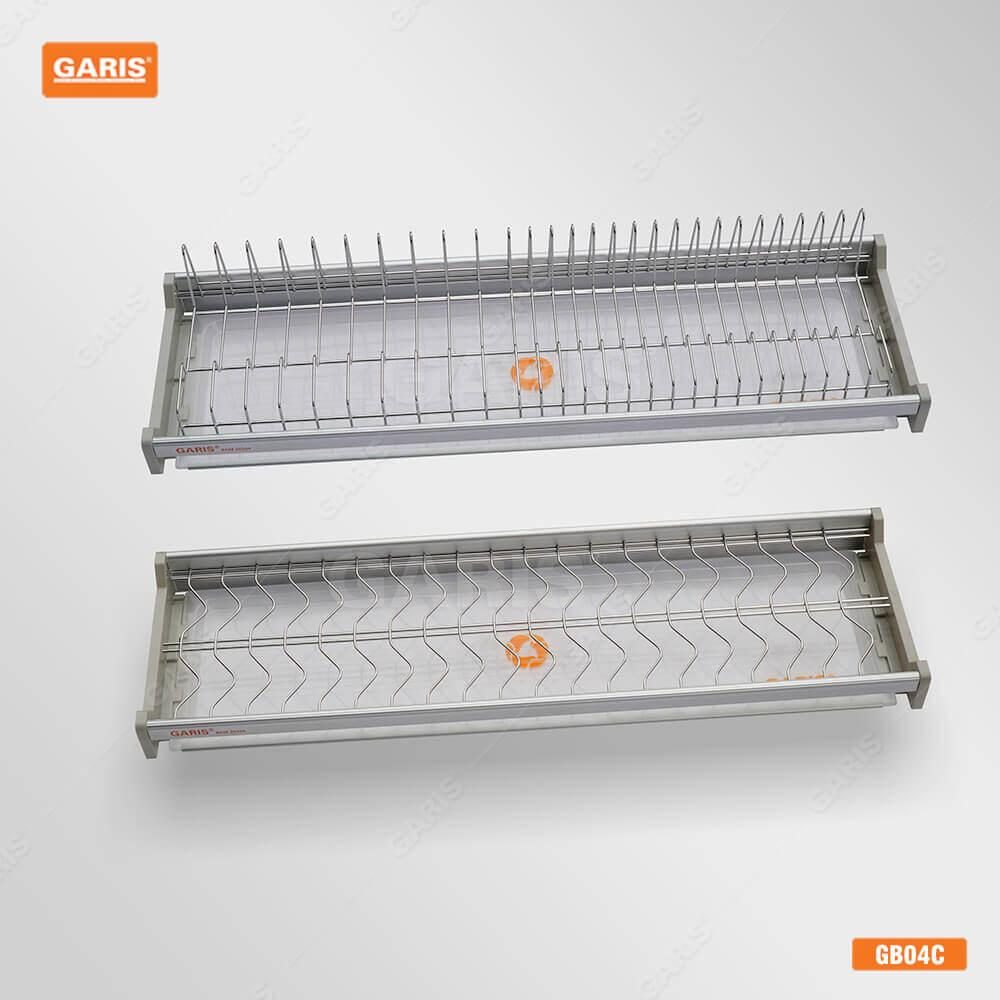 Giá bát đĩa inox nan 2 tầng cố định cho tủ bếp trên Garis BH04.600-900 4