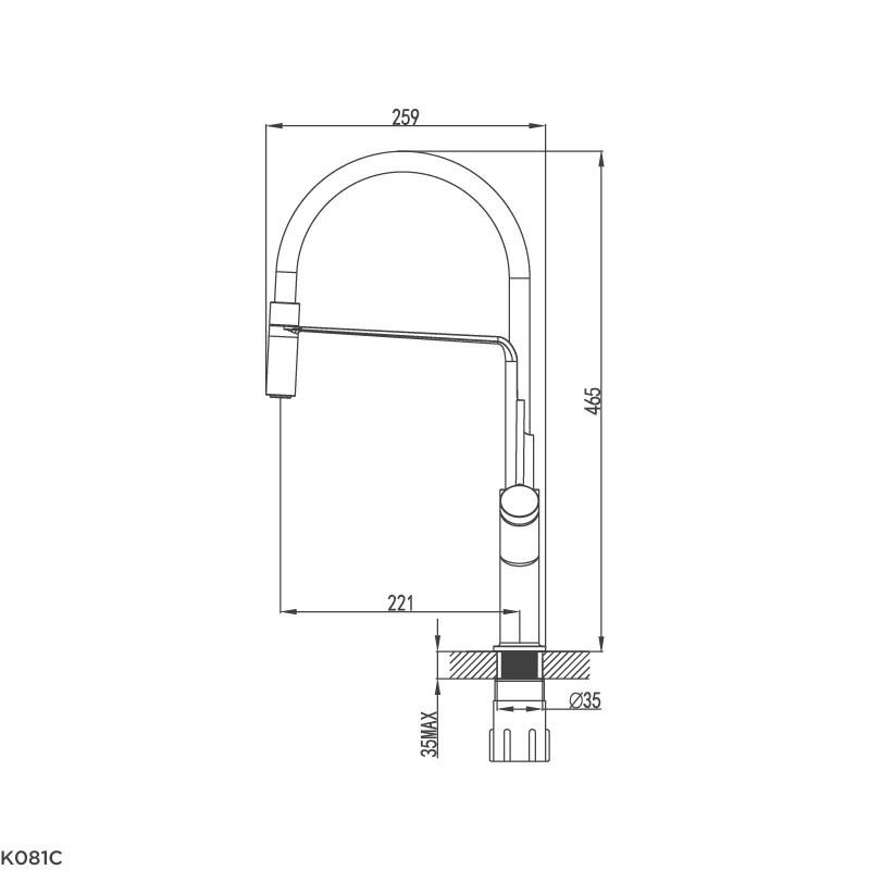 Vòi nước rửa bát mạ Chrome Malloca K081C 2