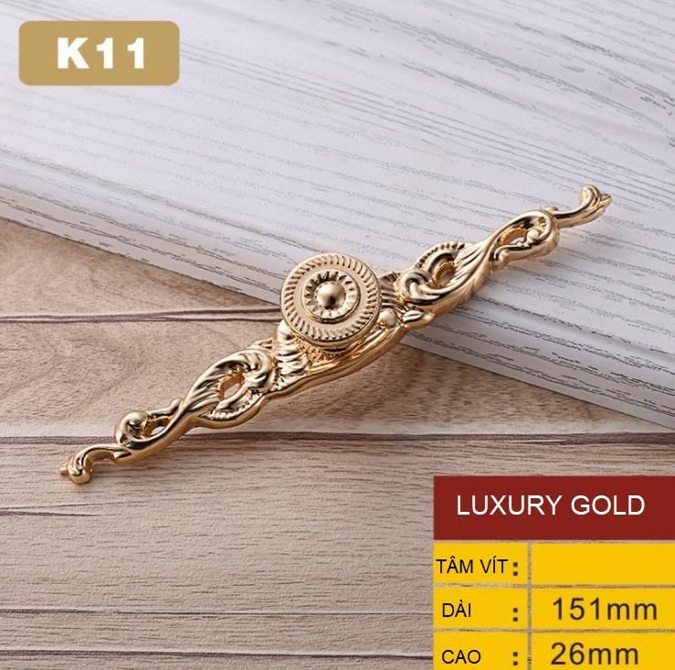 Tay nắm tủ cổ điển màu vàng luxury gold OFI.K11 3