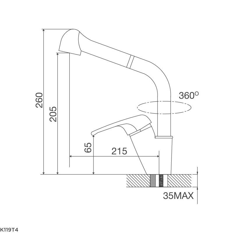 Vòi nước rửa bát mạ Chrome Malloca K119T4 2