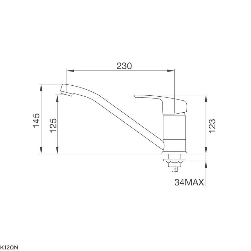 Vòi nước rửa bát mạ Chrome Malloca K120N 2