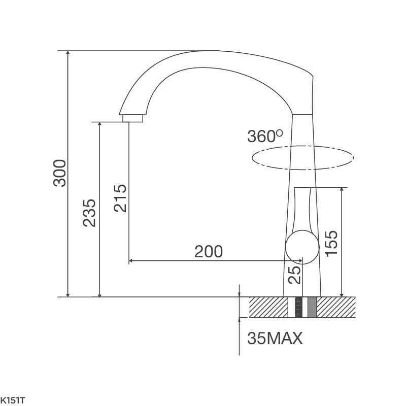 Vòi nước rửa bát mạ Chrome Malloca K151T 2