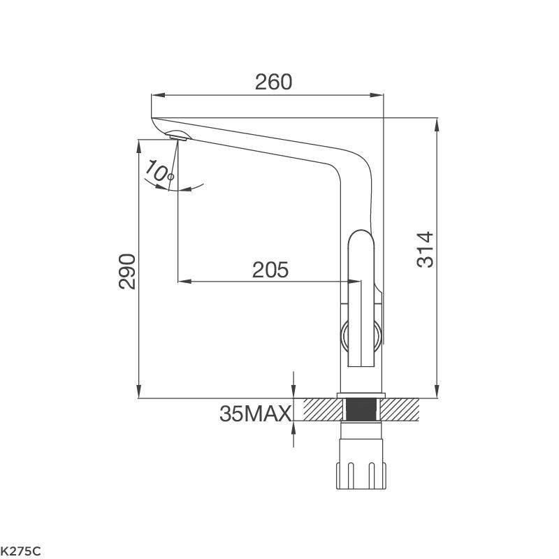 Vòi nước rửa bát mạ Chrome Malloca K275C 2