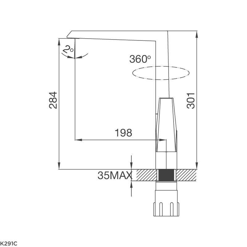 Vòi nước rửa bát mạ Chrome Malloca K291C 2