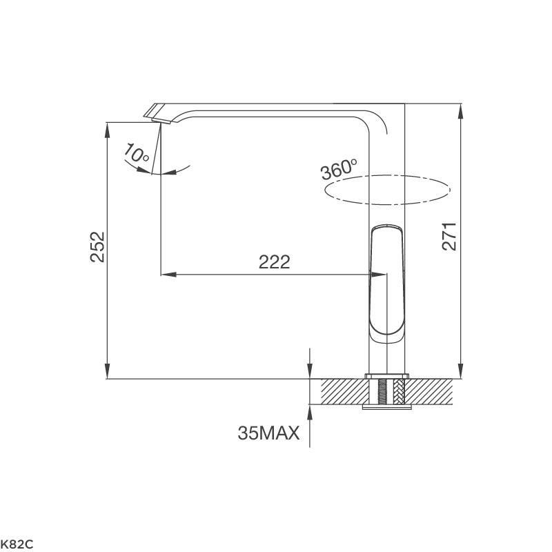 Vòi nước rửa bát mạ Chrome Malloca K82C 2