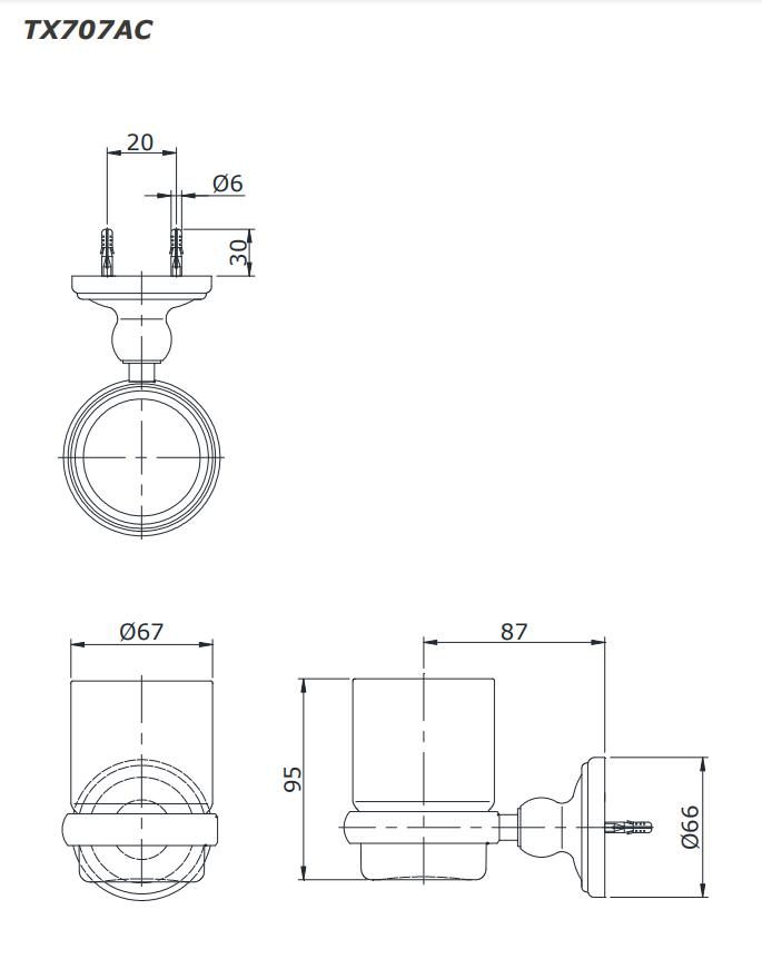 Lô bàn chải thủy tinh hiện đại bộ sưu tập Curio TOTO TX707AC 1