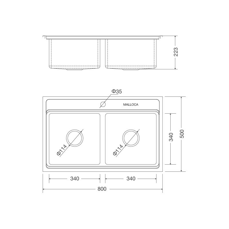 Chậu rửa chén MS 8812