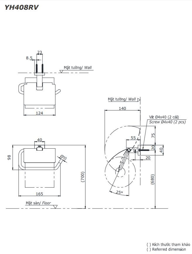 Móc treo giấy vệ sinh cao cấp L Collection TOTO YH408RV 1