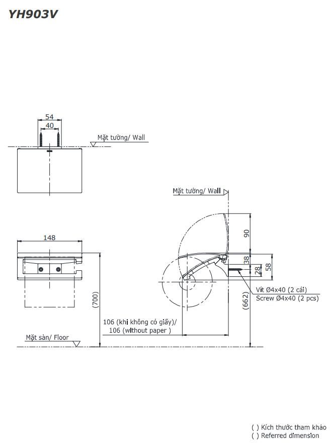 Móc treo giấy vệ sinh cao cấp TOTO YH903V 1