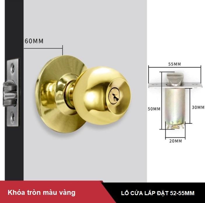 Ổ khóa cửa tròn inox 304 nhiều màu GR587S 6